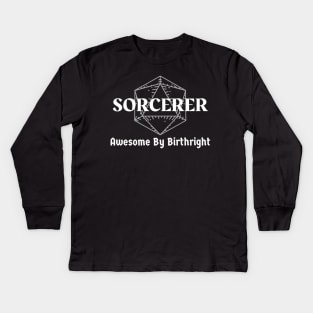 "Awesome By Birthright" DnD Sorcerer Class Print Kids Long Sleeve T-Shirt